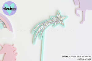 Unicorns: Layered Shooting Star Acrylic Cake Topper