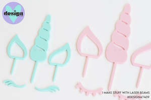 Unicorn Horn, Ears + Lashes Cake Topper (other sizes available)