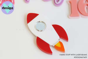 New: Rocket Ship Layered Cake Charm