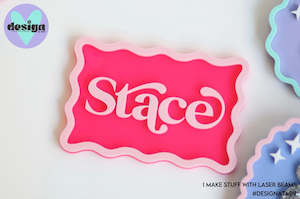 Oblong Wave Custom Layered Cake Name (options available)