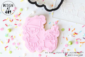 Christmas Stamps And Cutters: Cute Santa Scooter Raised Stamp & Cutter