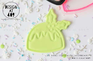 Christmas Pudding Embossed Stamp & Cutter