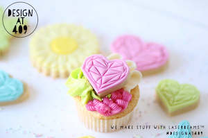 Valentines Day Stamps Cutters: Mini Geo Heart Embossing Stamp & Cutter