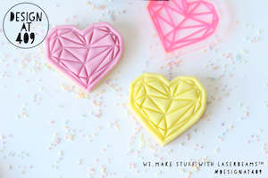 Small Geo Heart Embossing Stamp & Cutter