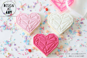 Valentines Day Stamps Cutters: Geo Heart Embossing Stamp & Cutter