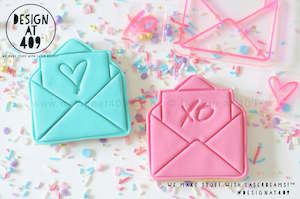 Envelope With Hand Drawn Heart & XO Stamp & Cutter Set