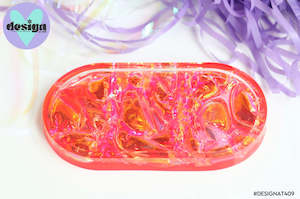 Rustle: Orange Lava Oval Trinket Tray
