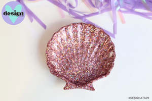 Rustle: Rose Gold Glitter Shell Trinket Dish