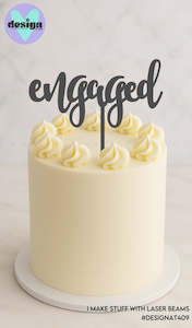 Engaged Cake Topper Style 3 (other colour choices available)