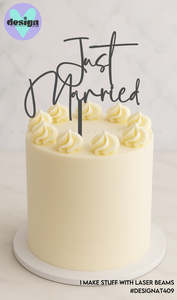 Single Layer Cake Topper: Just Married Cake Topper (other colour choices available)