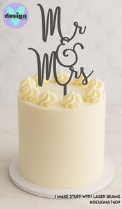 Mr & Mrs Cake Topper Style 1 (other colour choices available)