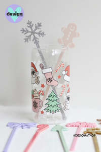 Christmas Themed Acrylic Drink Stirrers (Sold Individually)