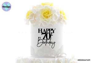 Custom: Happy Custom Age Birthday Front Of Cake Acrylic Deco (colour options available)