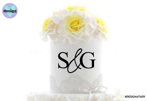 Custom Initials Acrylic Cake Deco Style #3 (colour options available)