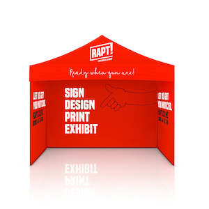 Marquees Gazebos: Marquee/Gazebo with custom printed roof, back wall and full sides