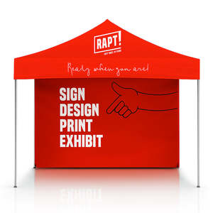 Marquee/Gazebo with custom printed roof and back wall