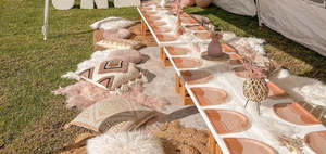 Chairs Tables: Crate and wood table