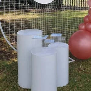 Chairs Tables: Set of 3  White Plinths