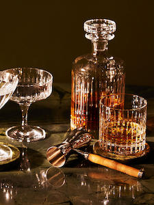 Decor: ROEBLING CUT CRYSTAL ROCKS GLASS | SET OF FOUR