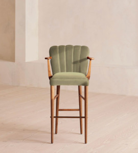 Soho Home: MAE BAR STOOL | LICHEN VELVET