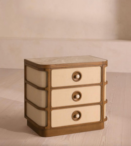 Soho Home: CORA BEDSIDE TABLE, ROYAL DIANA MARBLE