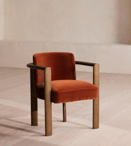 Armchairs: ARIA DINING CHAIR | VELVET | RUST