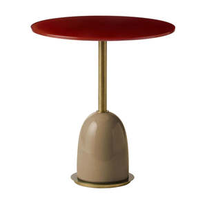 Coffee Side Tables: MARIONI | PINS ROUND RED CERAMIC AND GLASS SIDE TABLE