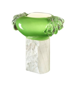 Table Lamps: AINA KARI | STRAVEDAMENTO GREEN MURANO GLASS TABLE LAMP