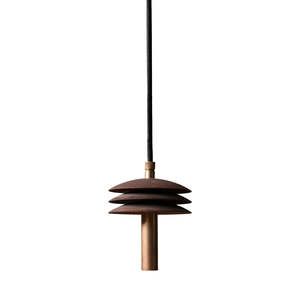 Ceiling Lights: RENZO SERAFINI | ISOLATORE 100 BROWN IRON & BRASS PENDANT LAMP