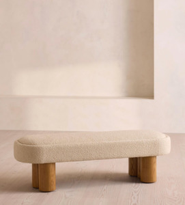 Furniture: NIEVE BENCH | BOUCLE SAND