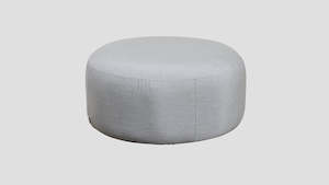 SUNBRELLA ROUND POUF OTTOMAN - LEAD CHINE