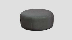 SUNBRELLA ROUND POUF OTTOMAN- CHARCOAL TWEED