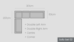 Mackenzie Alu Modular Options: Mackenzie Alu Sofa Set 02