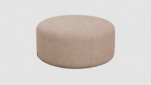 SUNBRELLA ROUND POUF OTTOMAN - TAUPE CHINE