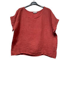 Tops: linen tee - peach - patty