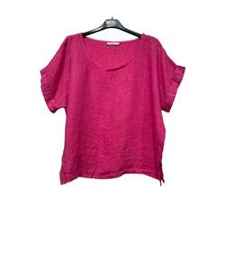 linen tee - fuschia - patty