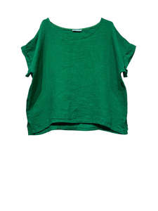 Tops: linen tee - emerald - patty