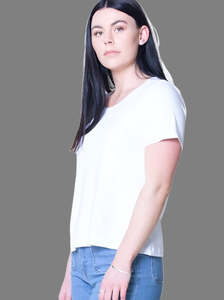 tee - white - ellie - bamboo knit