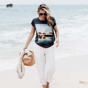 tee with printed panel