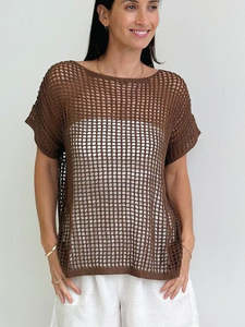 mesh tee - cotton - mocha