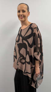 Tops: silk top - milk chocolate