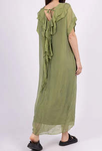 silk dress - chartreuse - SOIE