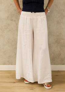 linen pants - diana - white