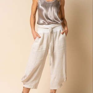 linen pants - addison - latte