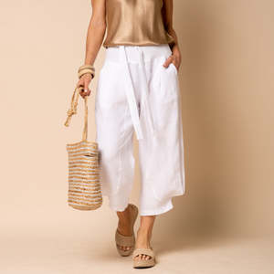 linen pants - addison - white