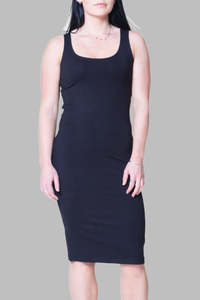 Basics: dress tank - black - bamboo