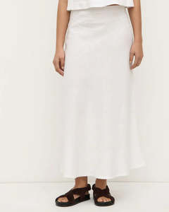 Maddie Skirt Siblings: linen maxi skirt white - maddie