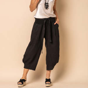 C L Pants Linen: linen pants - addison - black