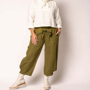 C L Pants Linen: linen pants - addison - green olive