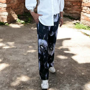 C L Pants Linen: viscose lounge pants - dandelions - greta